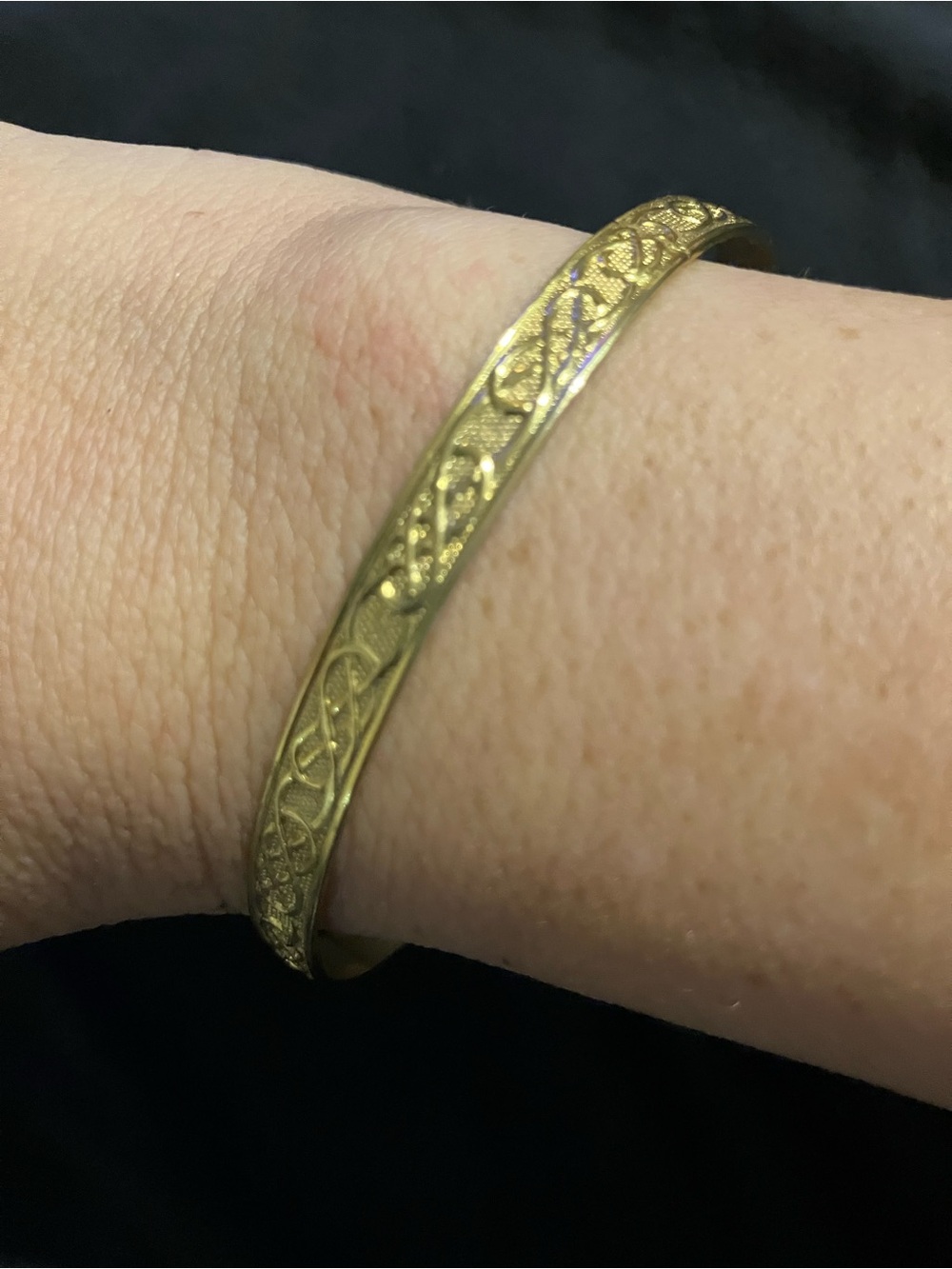 Gold-Tone Celtic Pattern Bangle Bracelet - Women Jewelry